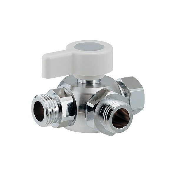 三方ボール切替弁(片ナット・止水機能つき)