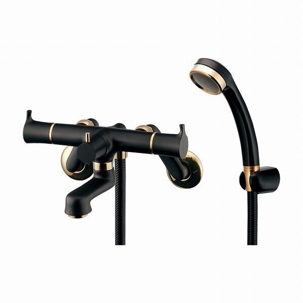 2ハンドルシャワー混合栓(一時止水・マットブラック) 139-020-D 1点