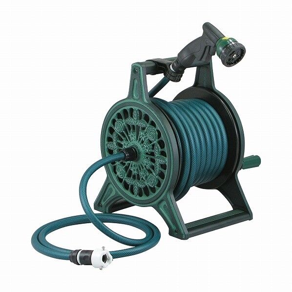 レトロホースリール グリーン 553-801 1点