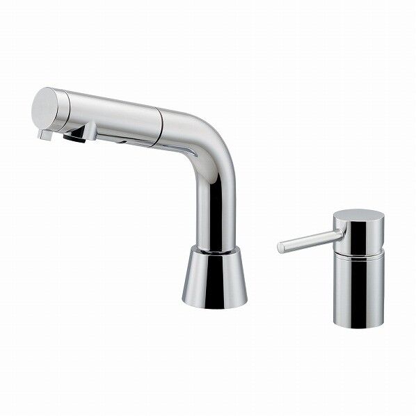 台付シングルレバー引出し混合栓