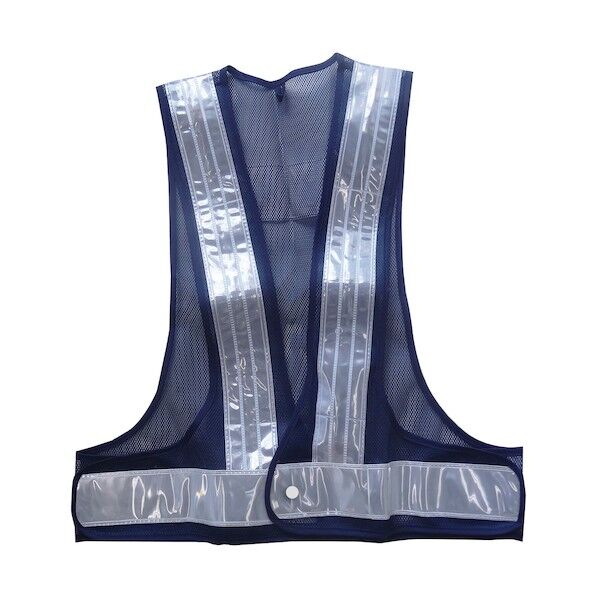 ミズケイ LED安全ベスト キラピカSPARK（紺地･白）赤青LED 5916520 1枚...