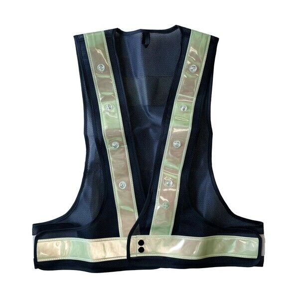 LED蓄光安全ベスト「ホタルック」<紺/白>赤LED 紺/白 フリー 5922101 1点