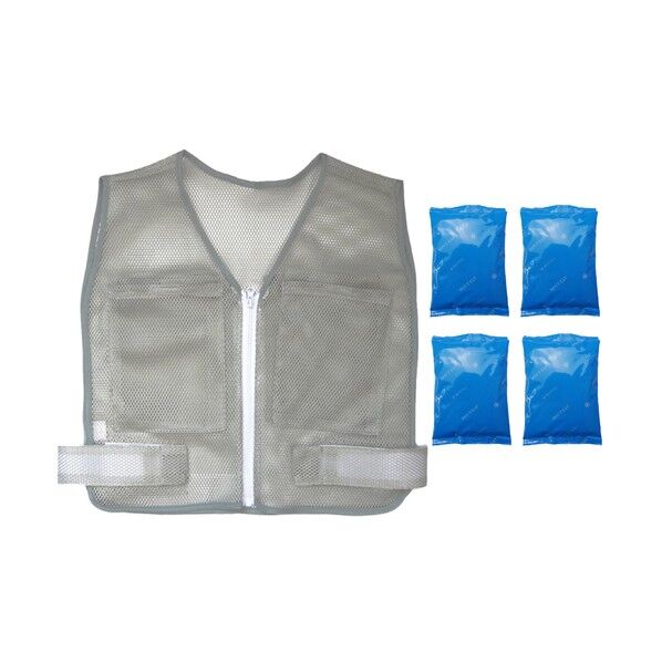 ポケット付きメッシュベスト+保冷剤R-20(4個セット)