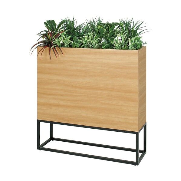 BOXプランター(フェイクグリーン) アイアン風脚 ナチュラル 1000×1160×350mm