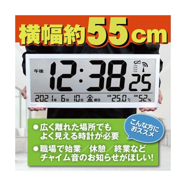 大型電波掛時計グランタイ W-780 WH-Z 1台