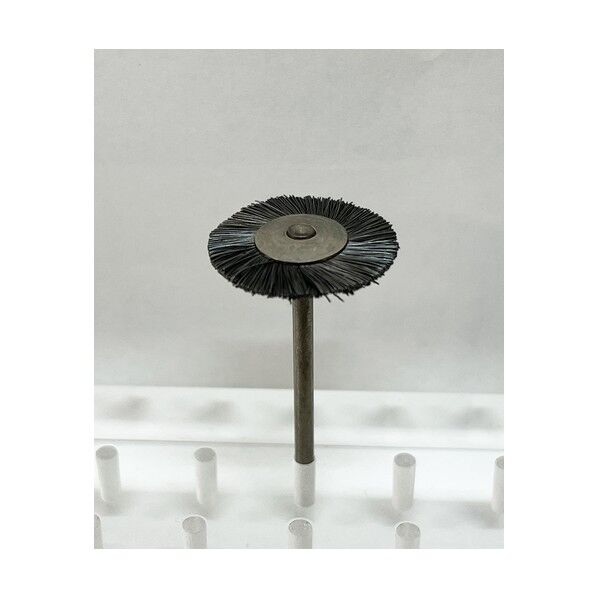 軸付ホイール型ブラシ 鉄波線