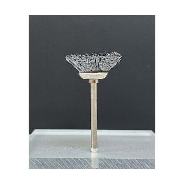 軸付ベベル型ブラシ 鉄波線