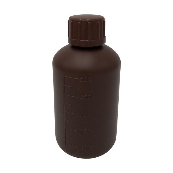 標準規格瓶 丸型細口 遮光 セットなし 茶 500mL 1本