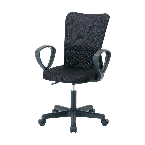 OAネットチェア 肘付き ブラック CNN-003D 1個