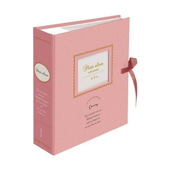 ナカバヤシ 窓付きポケットアルバム/アンティーク/ピンク ピンク 1PLW-201-2-P 0...