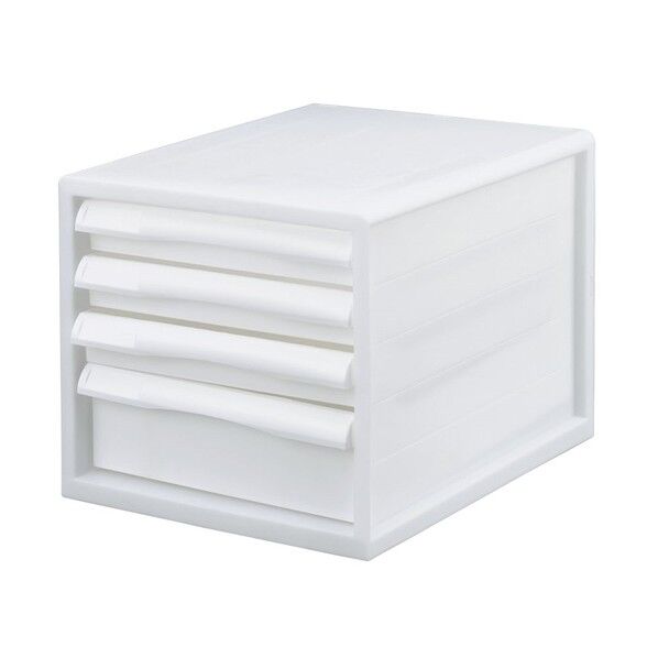 A4レタ-ケ-ス一体/PP/浅3/深1/ホワイト ホワイト A4E-P04KW...