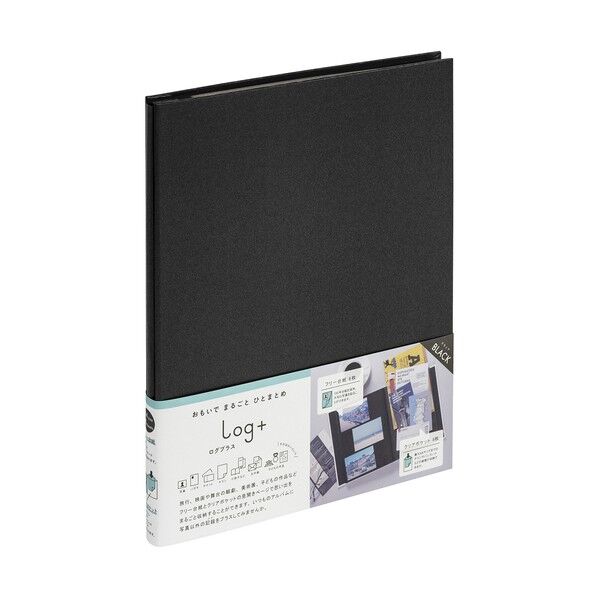 100年台紙アルバム/ログプラス/A4/ブラック ブラック A-LPA4H-D 1点