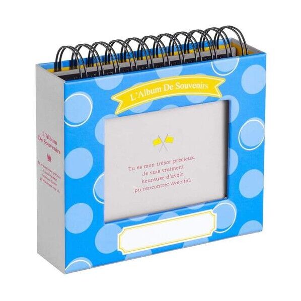 フォトランク フレームケースアルバム L ドット/ブルー