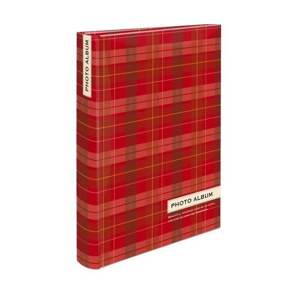 ブック式Pアルバム240/チェック/レッド レッド BPL-240-3-R 1点
