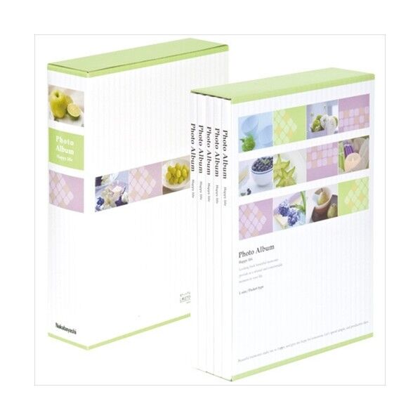 5冊組ポケットアルバム270枚/スイーツ/グリーン 5PL-270-32-G 5冊