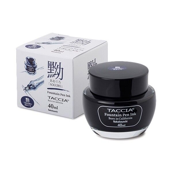 ナカバヤシ TACCIA万年筆用インク すなおいろ染料40ml/あおぐろ 40ml あおぐろ TFPI-WD40-10 1点
