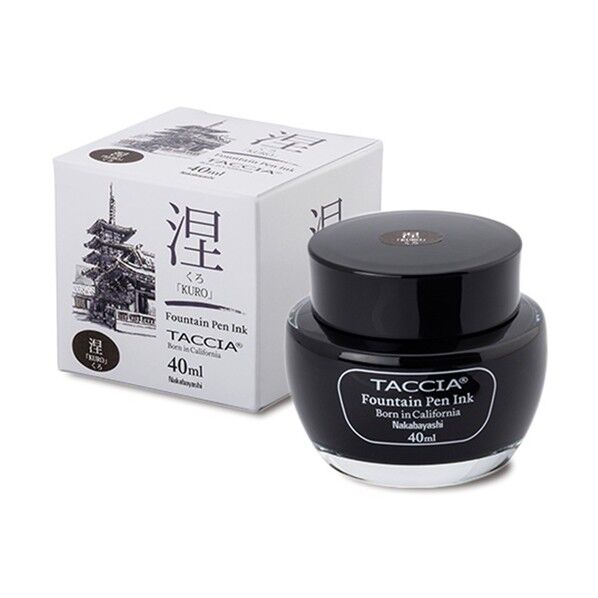 ナカバヤシ TACCIA万年筆用インク すなおいろ染料40ml/くろ 40ml くろ TFPI-WD40-01 1点...