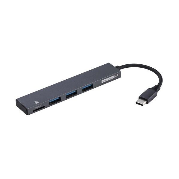 USB3.1Type-C3ポートコンボハブ/グレー COM-C3MSD053GY 1点