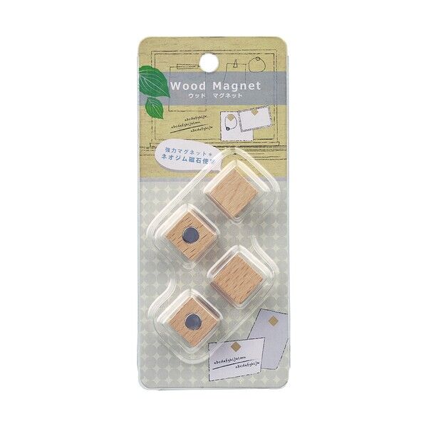 ウッドマグネット 角タイプ ナチュラル木目