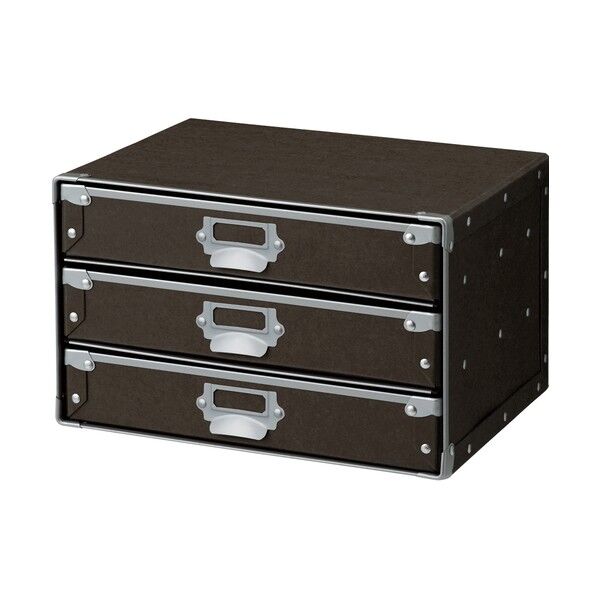 デスクトップケース ヨコ3段 ブラウン FBD-NWA43S 1点