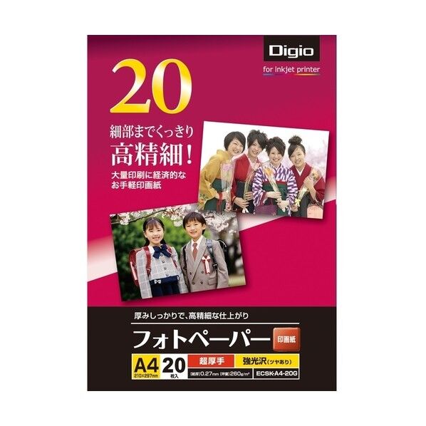 フォトペ-パ-/印画紙A420枚 ECSK-A4-20G 1点