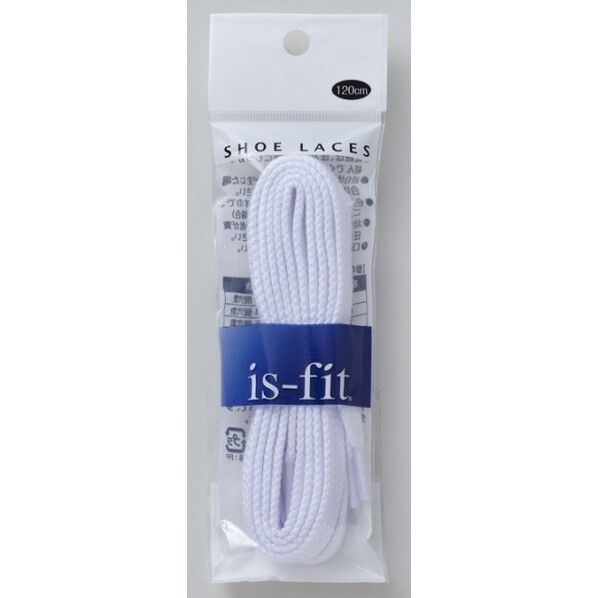 is-fit シューレース 平紐 120cm 白 1足