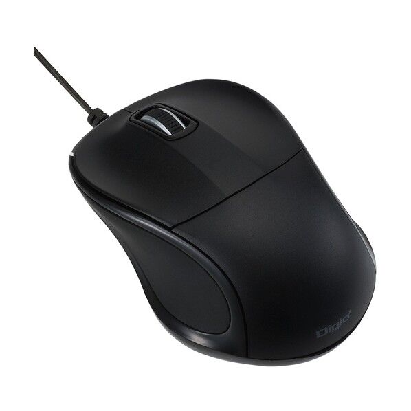 小型有線静音3ボタンブルーLEDマウス/ブラック MUS-UKT110BK 1点