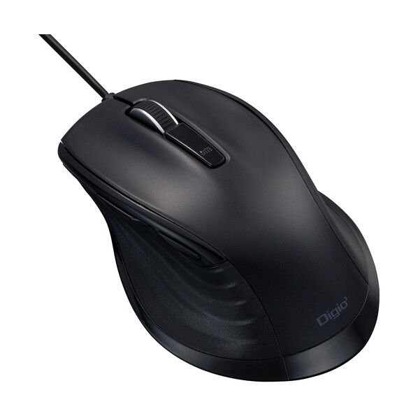 大型有線静音5ボタンBlueLEDマウス/ブラック MUS-UKF148BK 1点...