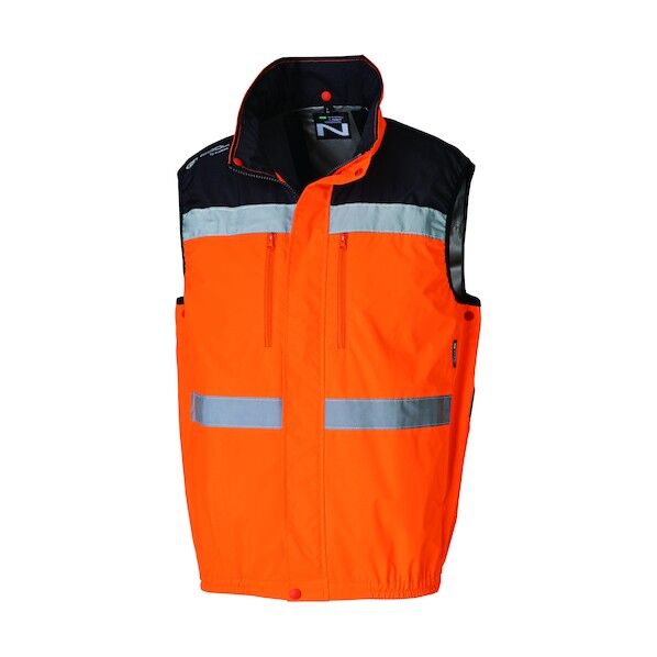 NC-1072 Nクールウェア 反射材ベスト 上部ファン (服 2L) オレンジ・チタン・タチエリ 8214460 1点