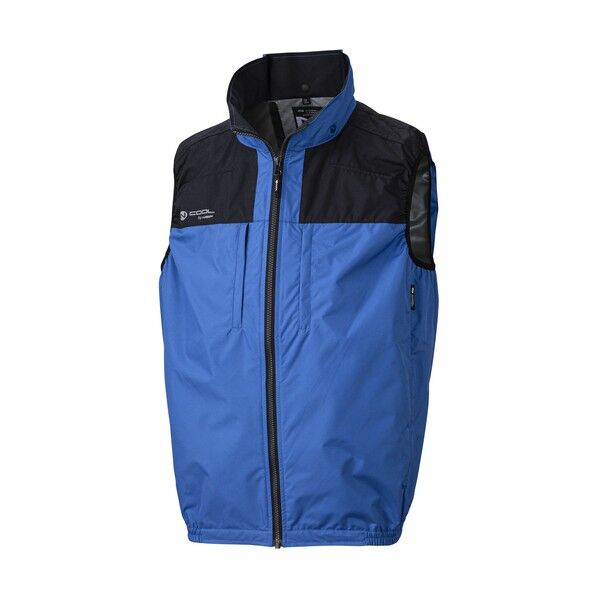 空調服 NC-1142 Nクールウェア ベスト上部ファン 胸ポケ(服2L)ブルー・チタン・タチエリ