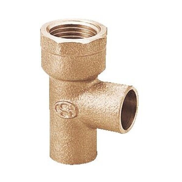 製作所 銅管チーズ Rp1/2×Φ15.88×Φ15.88 日本水道協会認証登録品 PD-015-S 1点...