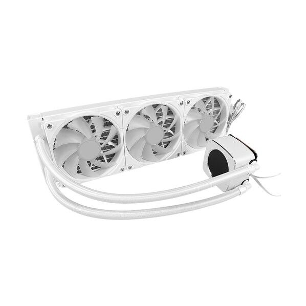 フルカラーLCDARGBLED内蔵ヘッド搭載360mmサイズ 水冷CPUクーラー