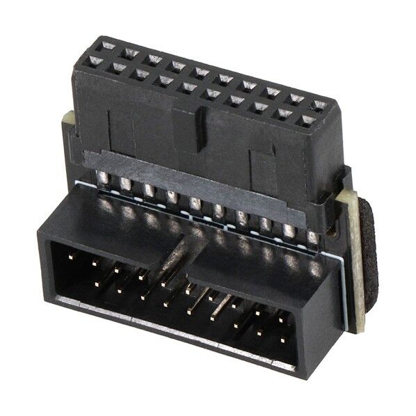 マザーボード用 切り欠き手前19ピン USB3．0ピンヘッダー用L型コネクタ