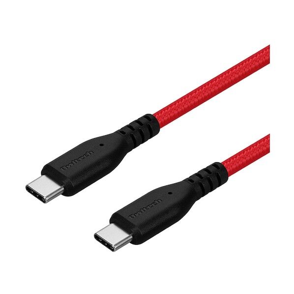 断線に強く柔らかい USB タイプC to Cケーブル 2m ブラックレッド OWL-CBA4CC20-BKRE 1個