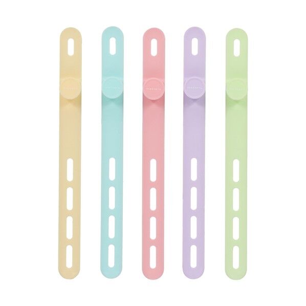 ソフトタッチシリコン製ケーブルバンド大サイズ5色×各1本セット シャーベットカラー MOT-CBBAND04-SE 1個...