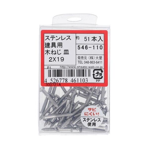 ステン タテグ用モクネジ 2X19(51)