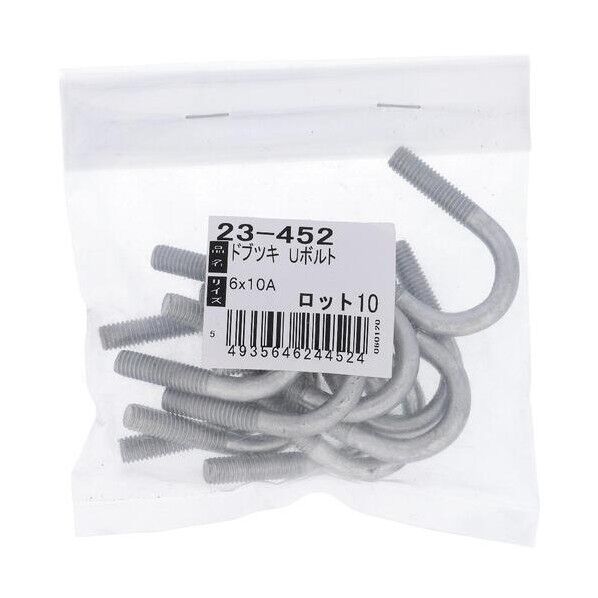 ドブメッキ Uボルト 6X10A 23-452 10個...