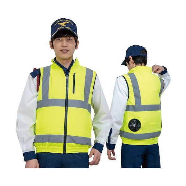 高視認性空調安全ベスト(ウェアのみ) 30222 蛍光イエロー6L 30222-6L 1着