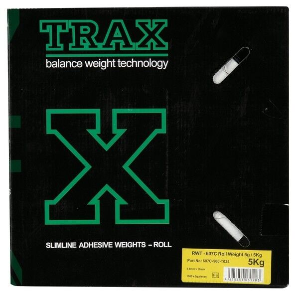 TRAX 鉄製貼付けブラックロールウエイト5g刻み