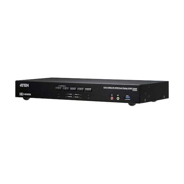 4ポートHDMIデュアルディスプレイKVMPスイッチ(4K対応、2ポートUSB3.0ハブ搭載) CS1844 1点