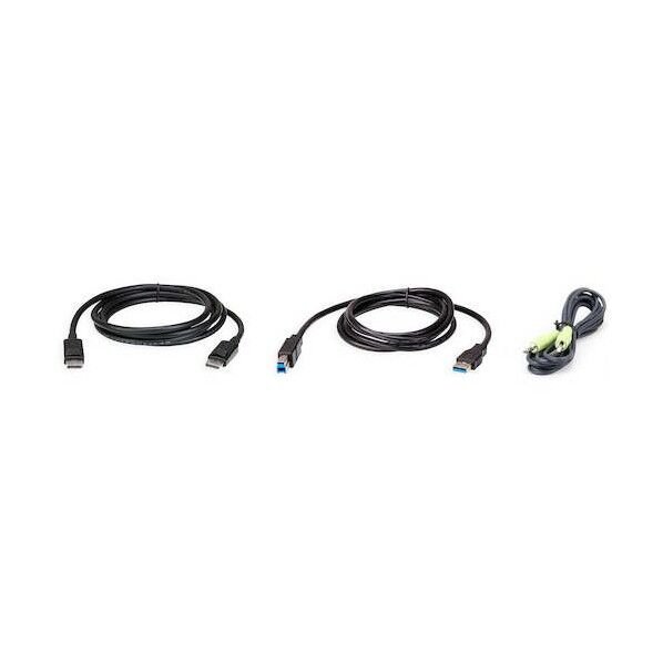 1.8M USB DisplayPort KVM ケーブル キット 2L-7D02UDPX3 1点