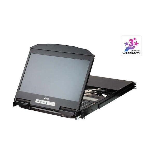 ATEN KVMドロワー4ポート/USBHDMI画面分割機能/18.5LCD/1,920x1,080/ロングレール CL3884NWJJL 1点...
