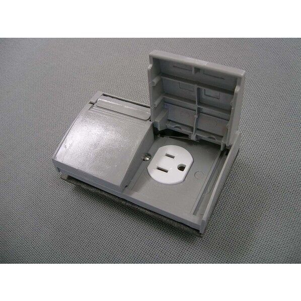 2連パワーアウトレット/フタ付（グレー）