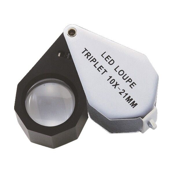 アズワン LEDライト付10倍ルーペW-LED10 1-2610-01 1点...