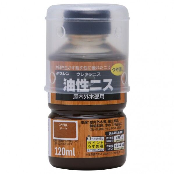 和信ペイント 油性ニス 120ml つや消しチーク 1個...