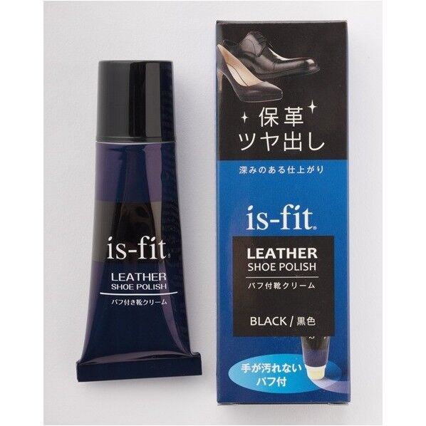 is-fit パフ付靴クリーム 50g 黒 1本...