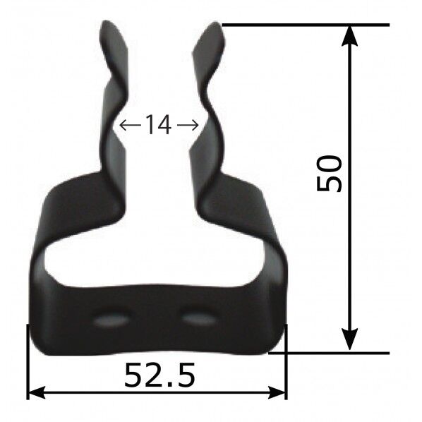 鉄製 キーハンドル用受け金具(キーハンドルキャッチ) ブラック (受幅)14mm 19KHA14SS 1個