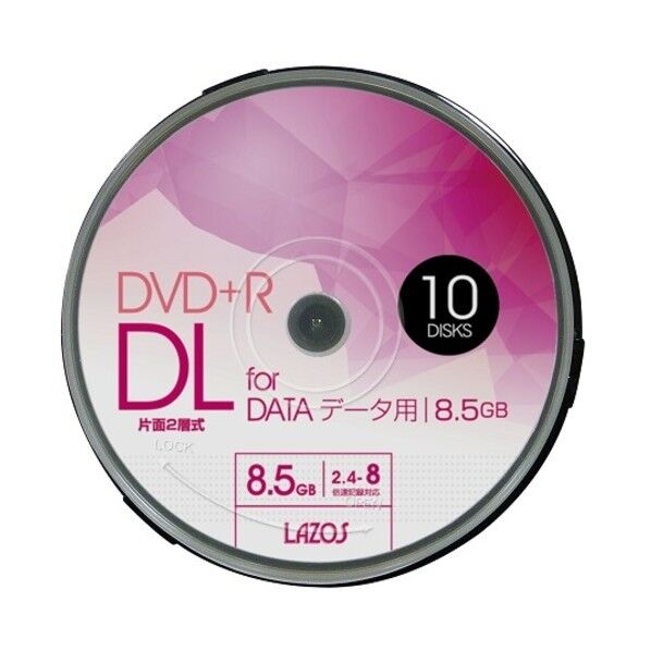 ブランクメディアディスク DVD+R DL データ用 スピンドル L-DDL10P