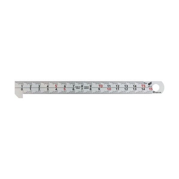 新潟精機 フック付スケール 快段目盛 両面 直尺 15cm HSD-15KD 1個...