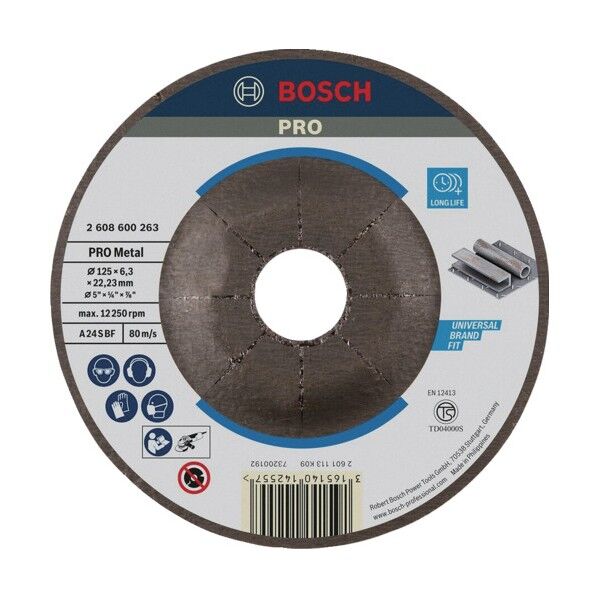 ボッシュ株式会社 (Bosch Corporation) PRO研削砥石 鉄用125mm 125×125×6.3mm 2608600263 1枚...